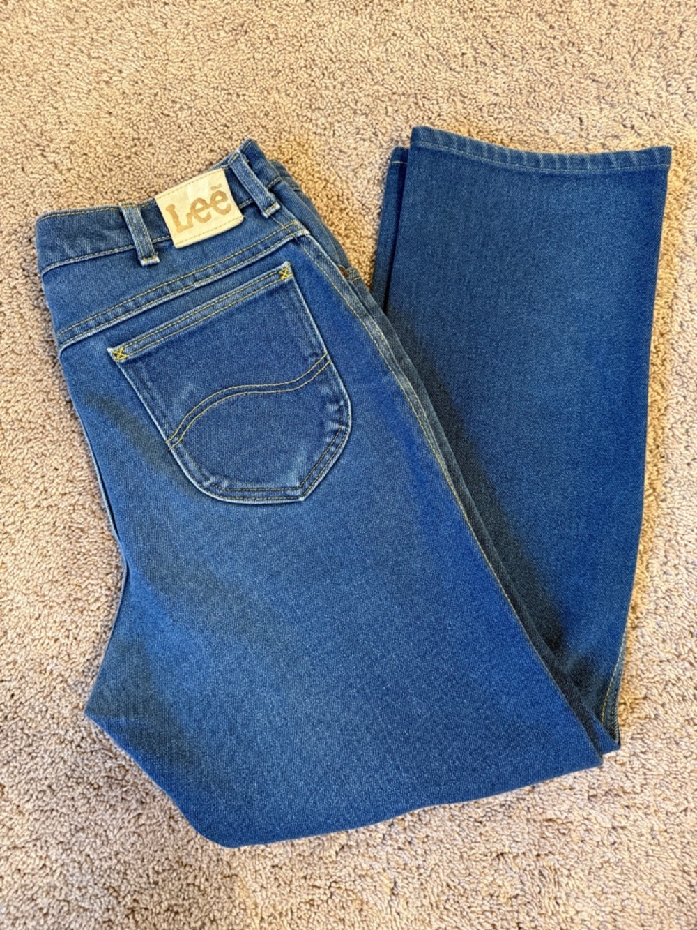 Lee vintage Men's Straight Jeans leather tab 36x36 Blue
